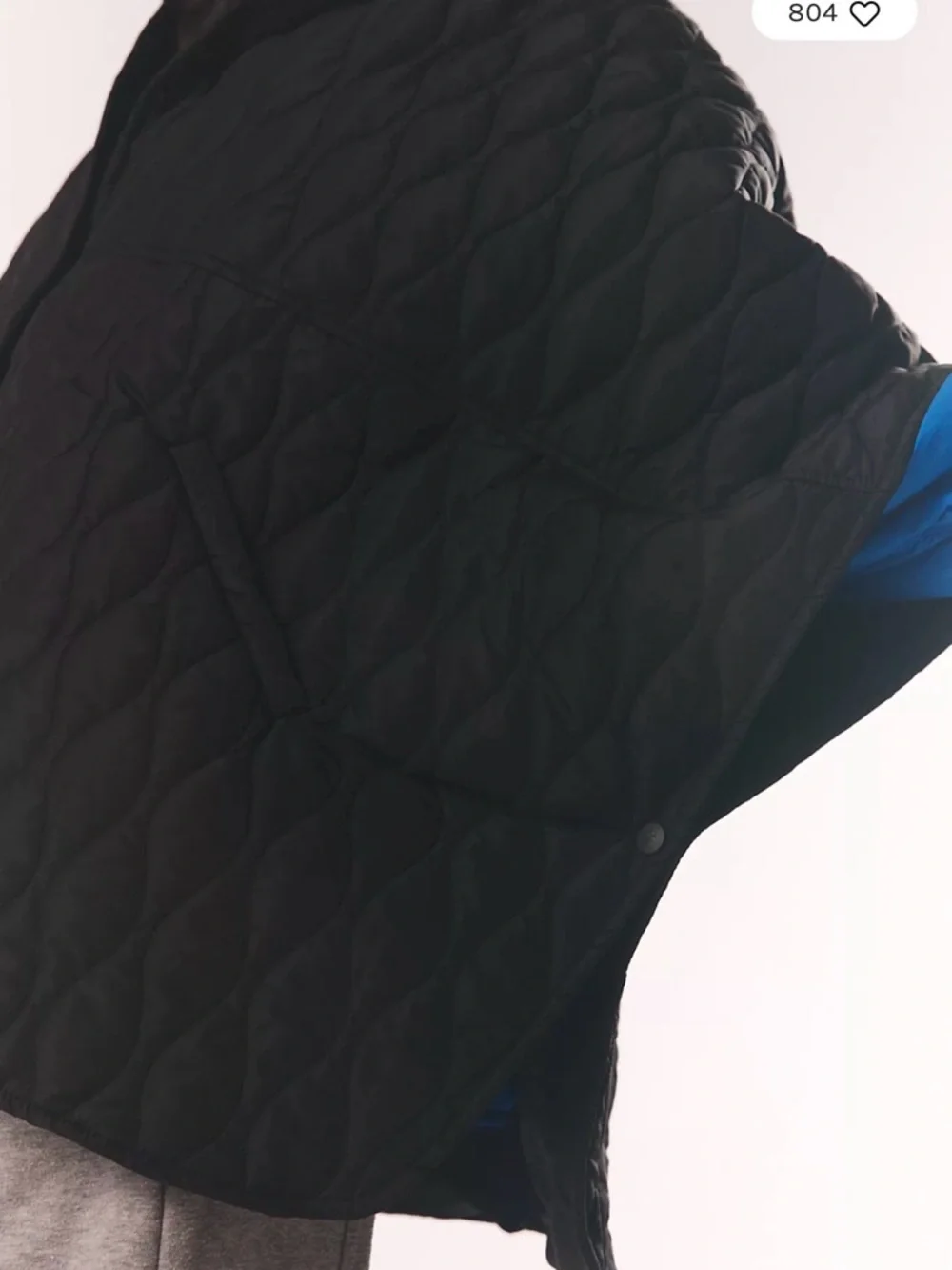 FP Movement by Free People Black Quilted Cape Jacket. One Size. - Picture 5 of 7